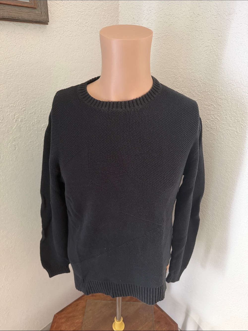 Men's Crewneck Knit Sweater - Black